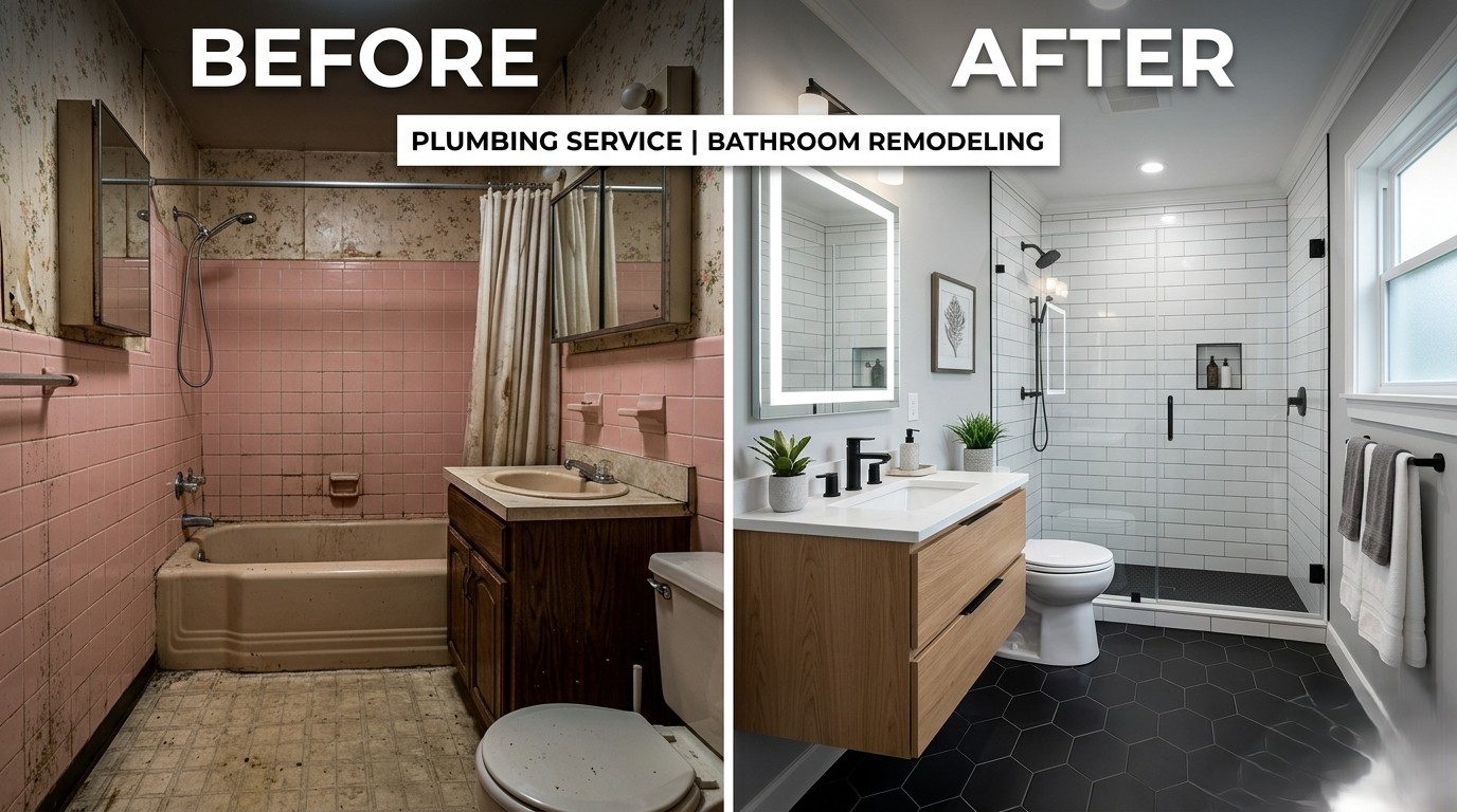Before and After Bathroom Remodeling and Plumbing Upgrades — Fox Auro Plumbers Aurora CO