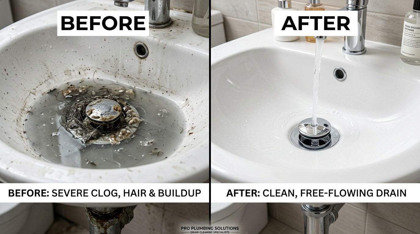 Before and After Drain Cleaning Fox Auro Plumbers Aurora CO
