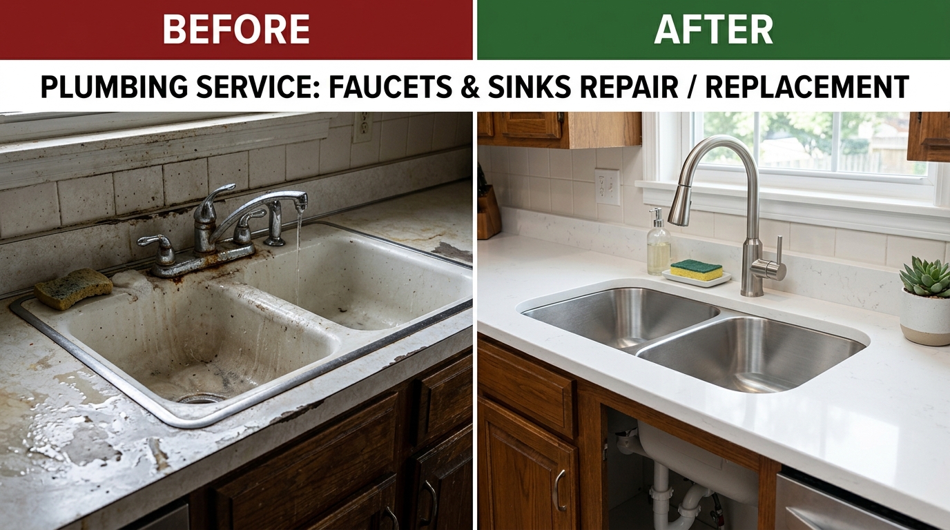 Before and After Faucets Sinks Repair Replacement Fox Auro Plumbers Aurora CO